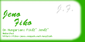 jeno fiko business card